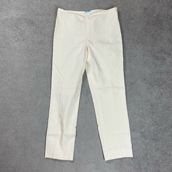 J Mclaughlin Womens Size 10 Silk Dress Pants Slacks Ivory Straight Leg NWOT - Picture 1 of 5